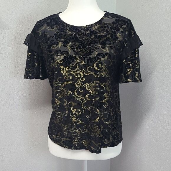 Altar'd State Ruffled Sheer Blouse size Small - Picture 12 of 16